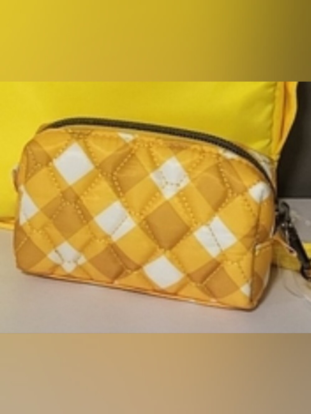 For Bagobsessed2026.                     NWT Lug Blimp Wristlet (Ginham Mustard) - Picture 2 of 5